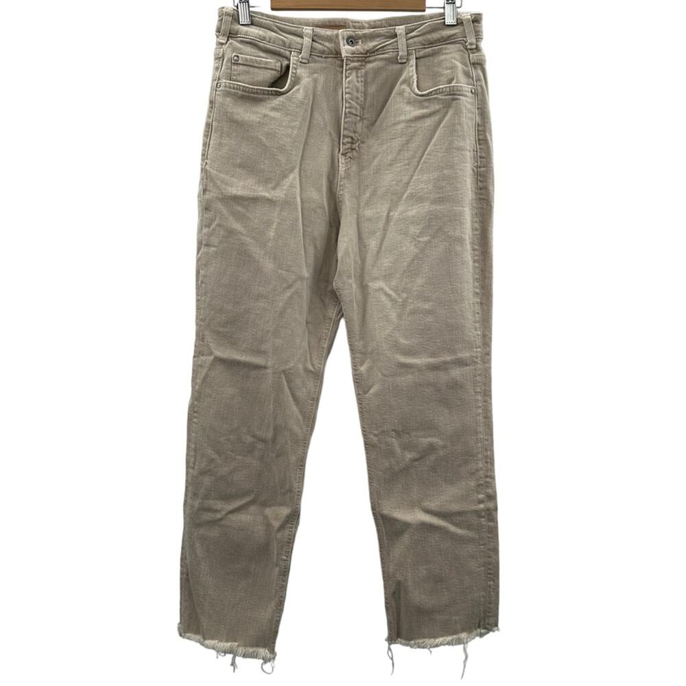 Anthropologie Pilcro Cream‎ The Vintage Straight Raw Hem Jeans Size 32